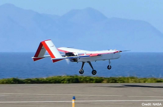 The NASA SIERRA-B unmanned aerial vehicle during the NOAA NASA research study to count marine mammals in the Aleutian Islands