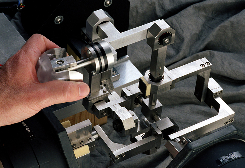 A NASA researcher is demonstrating a Haptic Virtual Interface