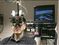 Image of Researcher wearing a head-mounted virtual reality display